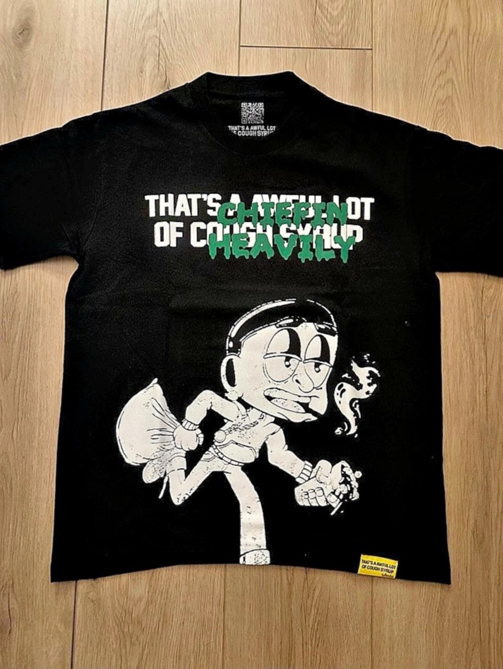 That's a Awful Lot of Gough Syrup by GCDS Graphic Tee in Black Size Small
